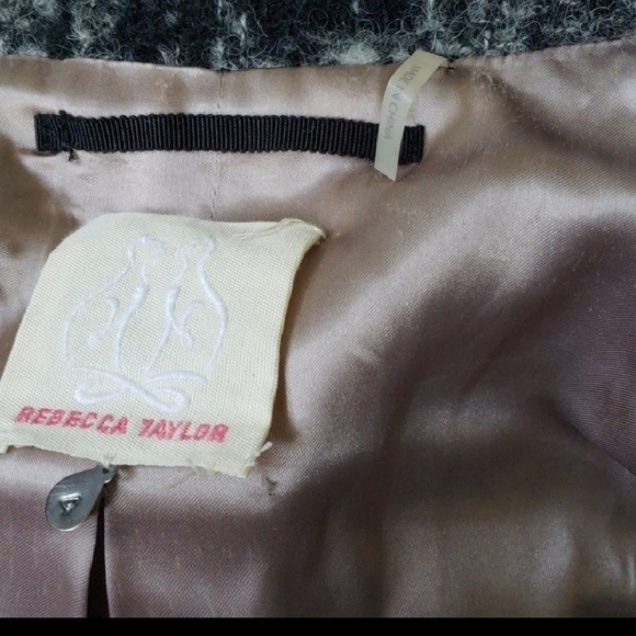 Rebecca Taylor round collar black and cream wool coat - Picture 3 of 3